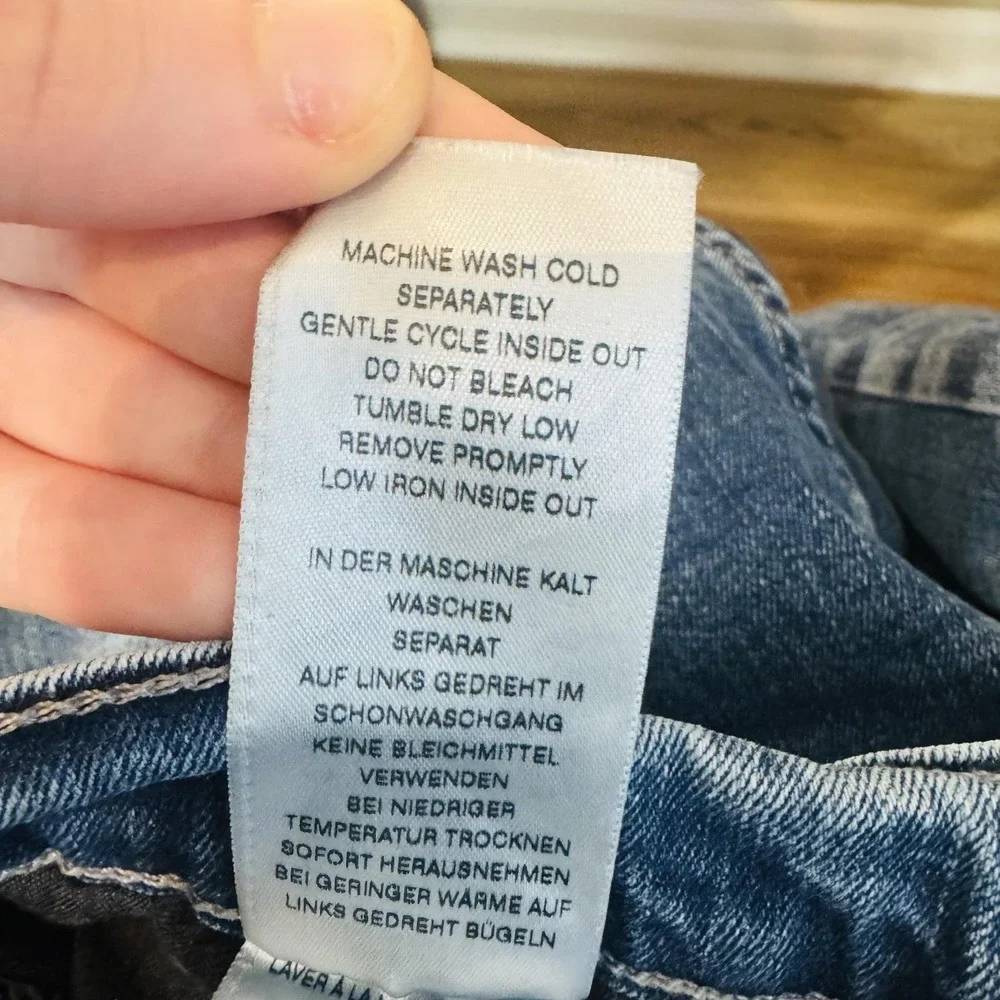 True Religion Rocco Jeans Mens 32x33 Blue Denim Slim Fit Tapered Stretch No Flap